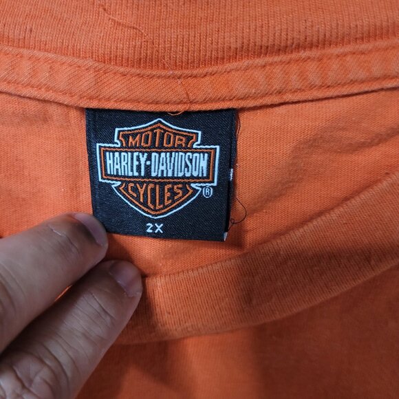 Harley Davidson Mens Daytona Beach Florida Bike Week Size 2X Orange Tshirt - Picture 3 of 4